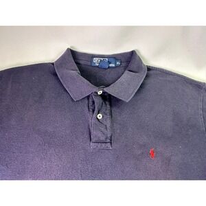 Vtg 90s Polo Ralph Lauren Shirt XL Blue Pique Red Pony Mariana Islands USA Mesh